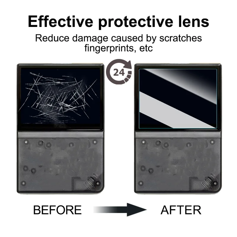 3-1 pçs protetor de tela de vidro temperado para miyoo mini plus flip hd anti-risco dureza película protetora para miyooflip protetor