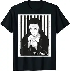 Techno Nun-Camiseta de algodón para hombre y mujer, camisa informal de marca de lujo para verano