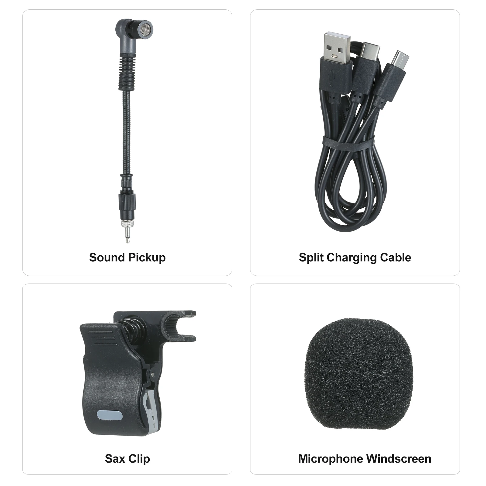 Saxofoon UHF draadloos microfoonsysteem TFT digitaal display Clip-on microfoon voor saxofoon trompetopname Live optreden