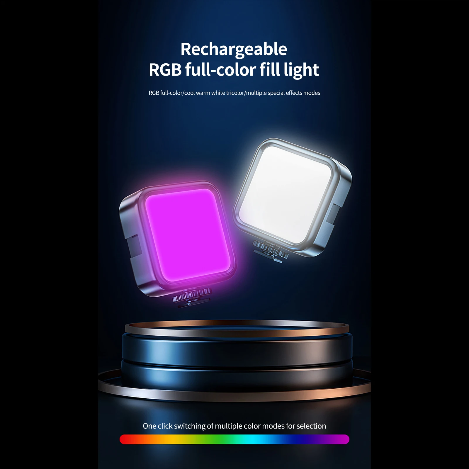 RGB Fill Light With Hot Boot Pocket LED Selfie Light For iPhone Samsung Mobile Phone Video Photo Photography Lamp With Tripod