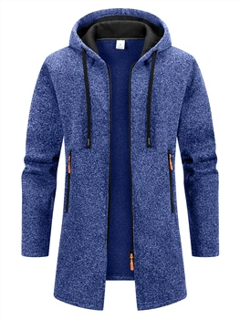 New Streetwear Men's Long Sleeve Sweatshirts for Men Zipper Hooded Oversize Winter Warm Jacket Coat Outdoor Tracksuit Men 5