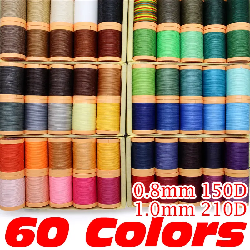 0.8/1.0mm Handmade Decorative Flat Wax Thread Bracelet Necklace Rope Polyester Cord String DIY Leather Sofa Seat Sew Thread