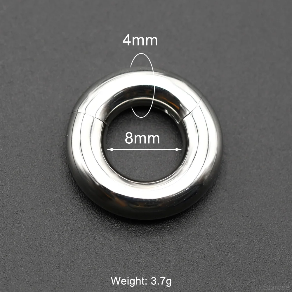 Glatter, aufklappbarer Edelstahl-Segment-Reifenring, 00 g, großer Septum-Clicker, BCR PA-Piercing, Nasenring, Ohrdehner-Gewichte
