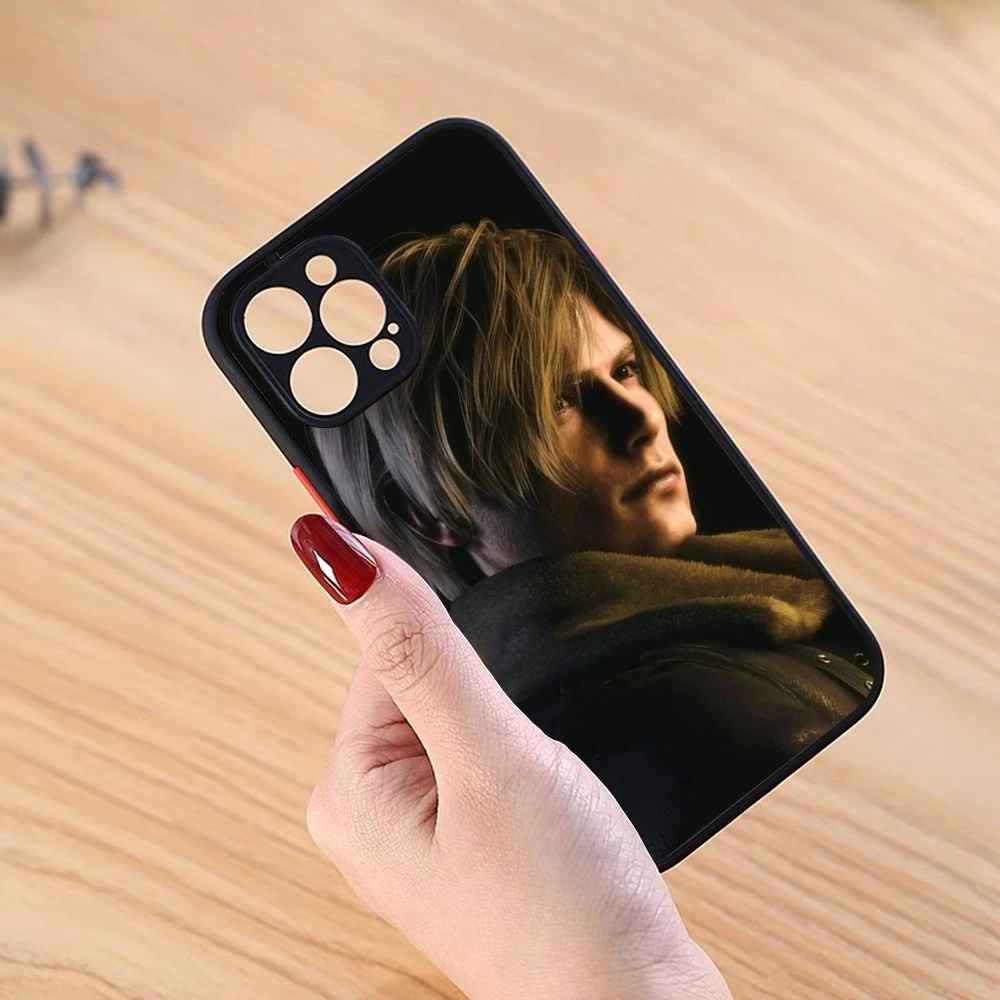 Leon R-Resident Kennedy Evil Phone Case Black Matte for iPhone 15ProMax 13 12 11 14 Pro Max Mini 8 7 Plus XS Max X XR Cover