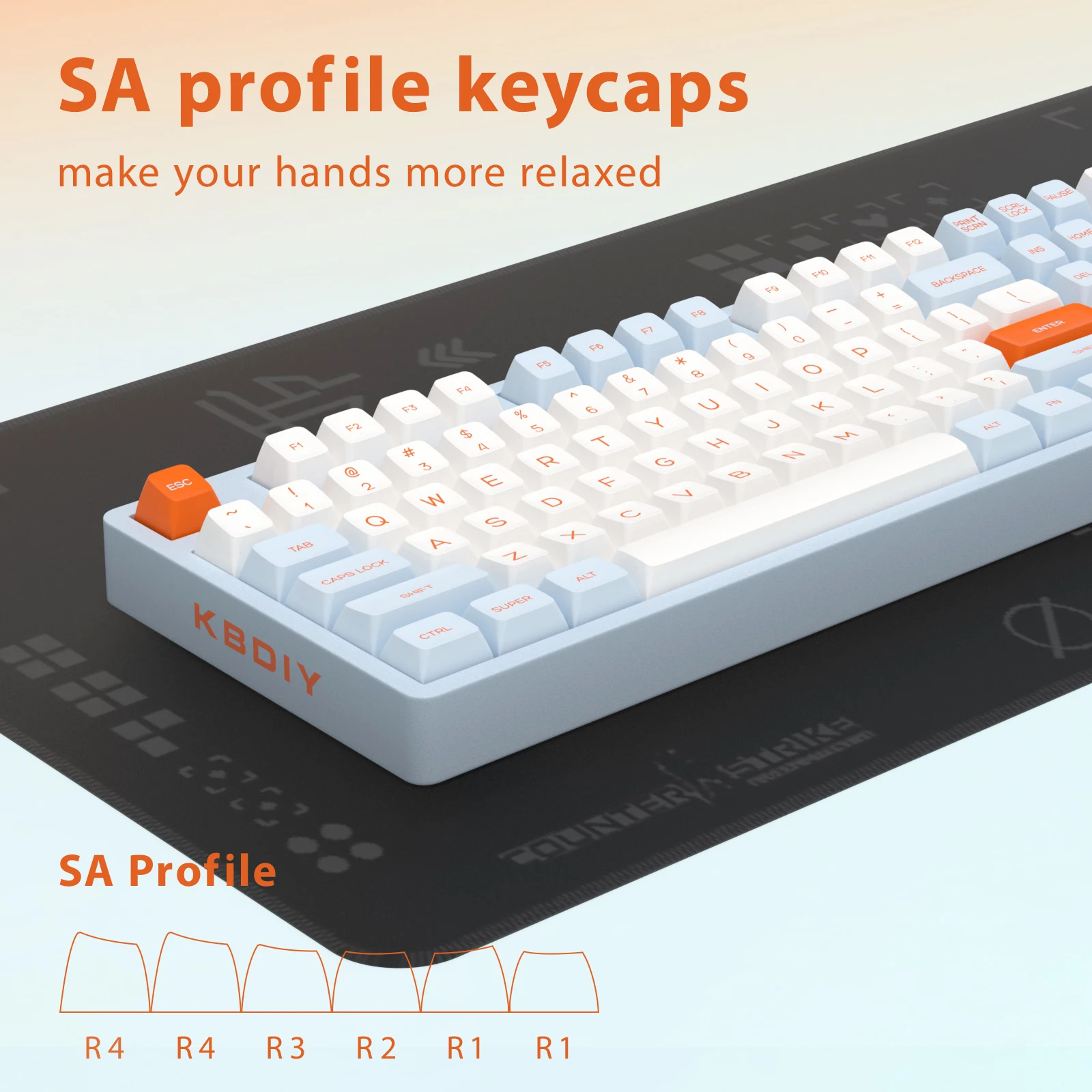 

KBDiy PBT GMK Salmon Keycap SA Profile Double Shot Набор колпачков для механической игровой клавиатуры ISO 7U 161 колпачки для клавиш для 61/64 67