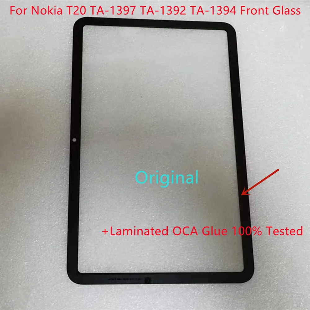 

Новый 10,4-дюймовый сенсорный экран для Nokia T20 TA-1397 TA-1394 TA-1392 T20, передняя стеклянная панель + ламинированный клей OCA, 100% тестирование