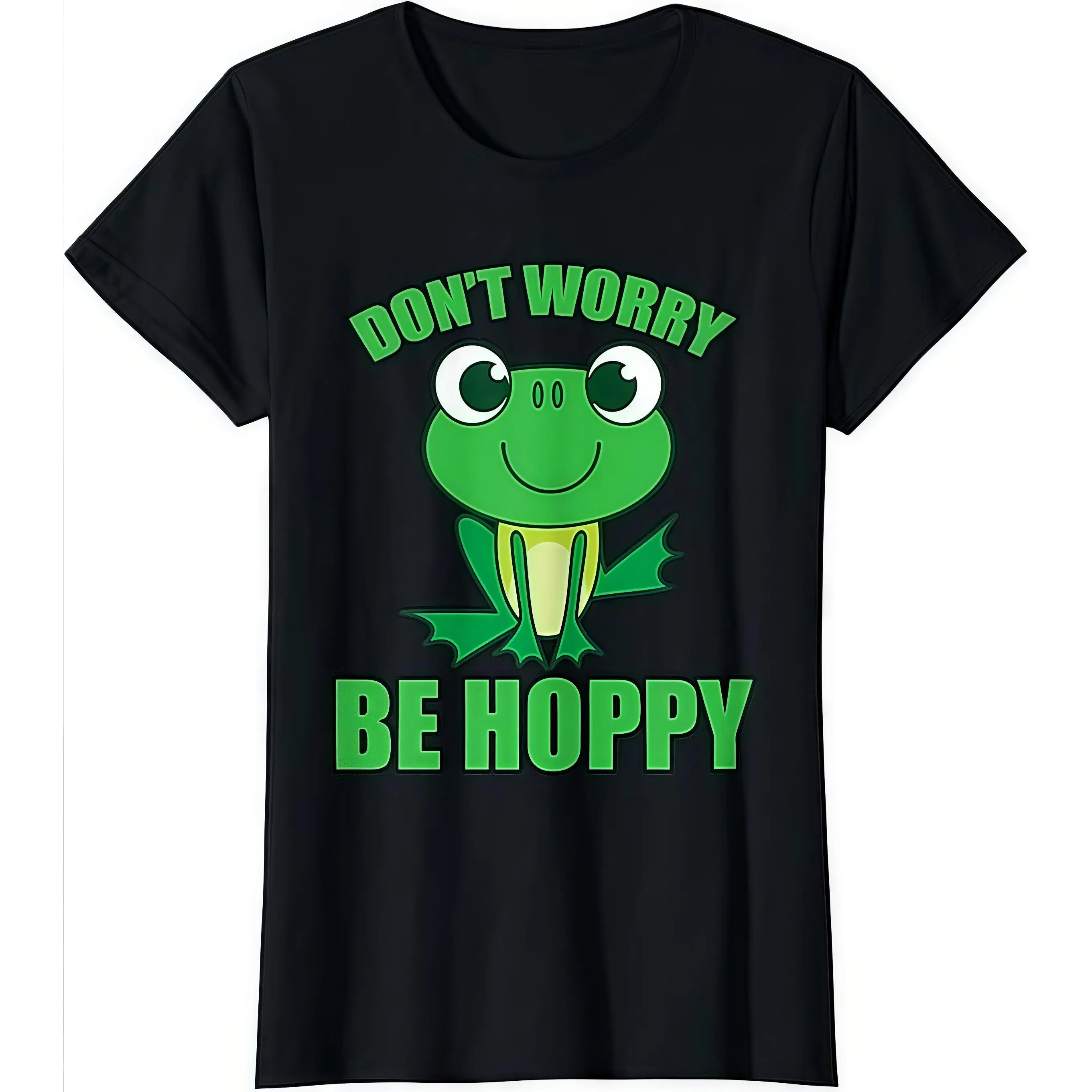 

Cheerful T - Shirt With Frog Graphic And Uplifting Slogan