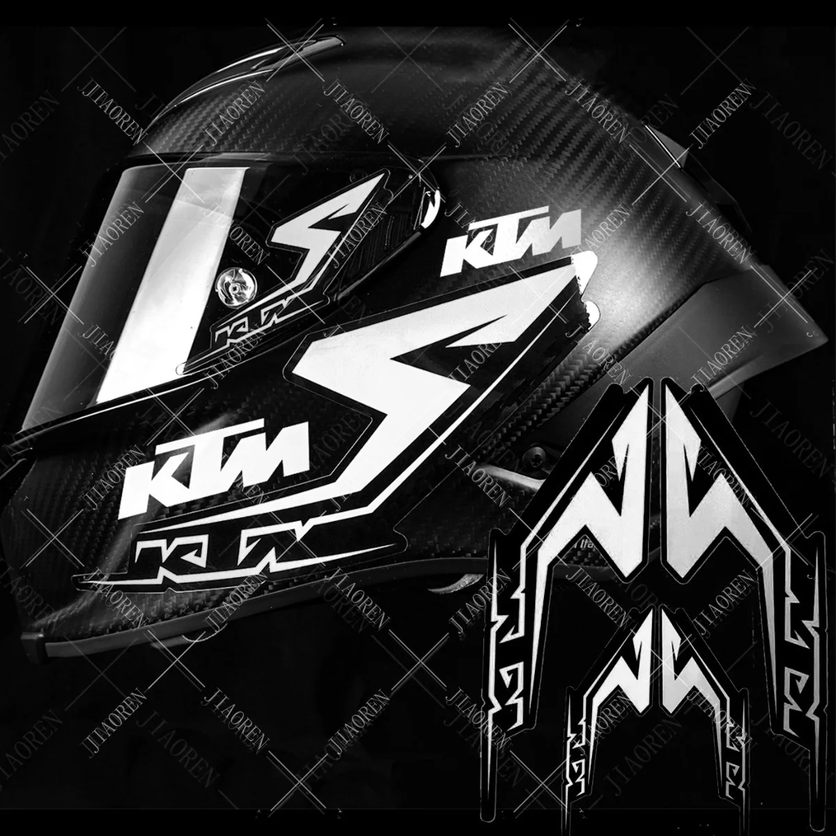 Racing Ktm Helmet Stickers Decal Logo For Exc 250 300 350 450 Duke 200 690 1290 390 Rc 125 image 2