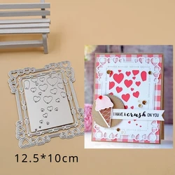 Heart Backgroun Set Metal Cutting Dies Stencils Scrapbook Photo Album Paper Card Decorative Craft