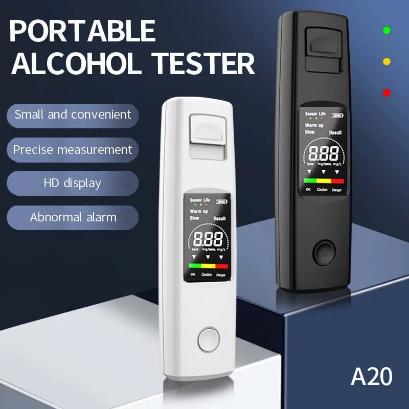 New High Sensitivity Alcohol Tester Professional Breathalyzer Non-Contact Alcoholometer Type-C Charging Portable Breathalyzer