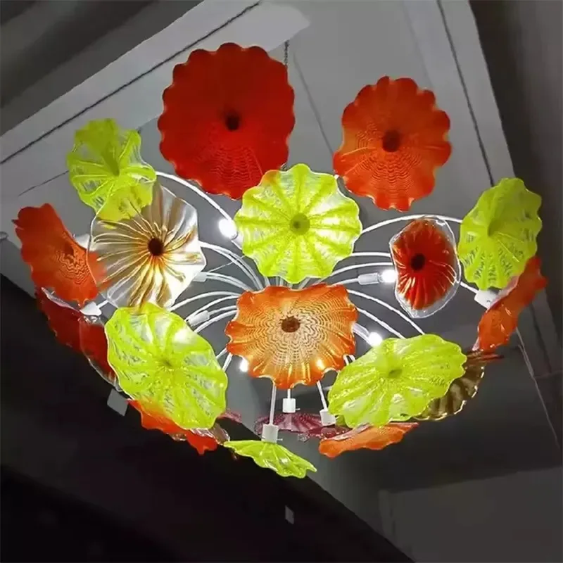 Crystal Chandelier Floral Design Handmade LED Ceiling Lamp for Home Restaurant Decoration Energy Saving