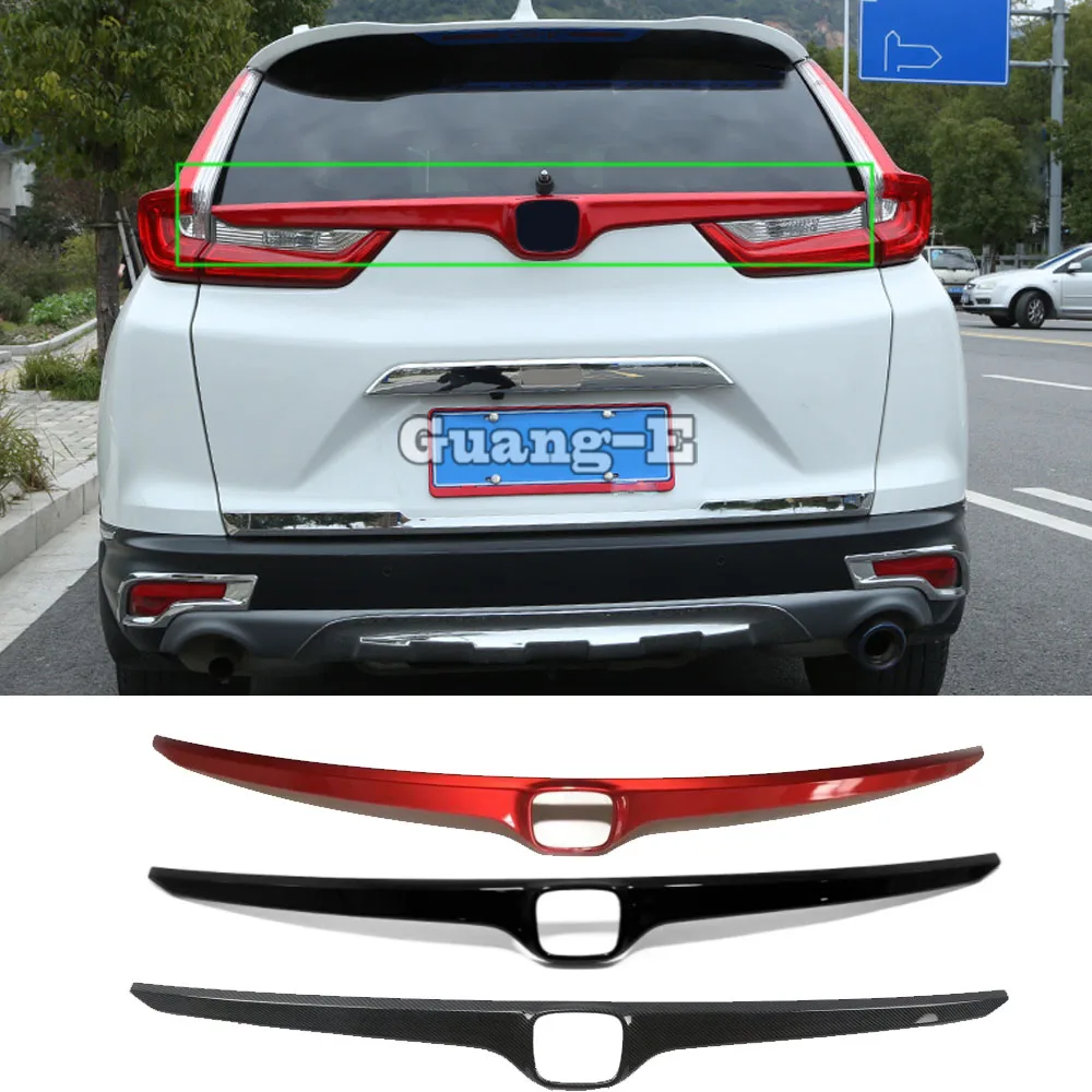 Hinten Tür Lizenz Schwanz Trim für Honda CRV CR-V 2017 2018 2019 2020 Zurück Stamm Heckklappe Oberen Stoßstange Abdeckungen auto Zubehör 1PCS