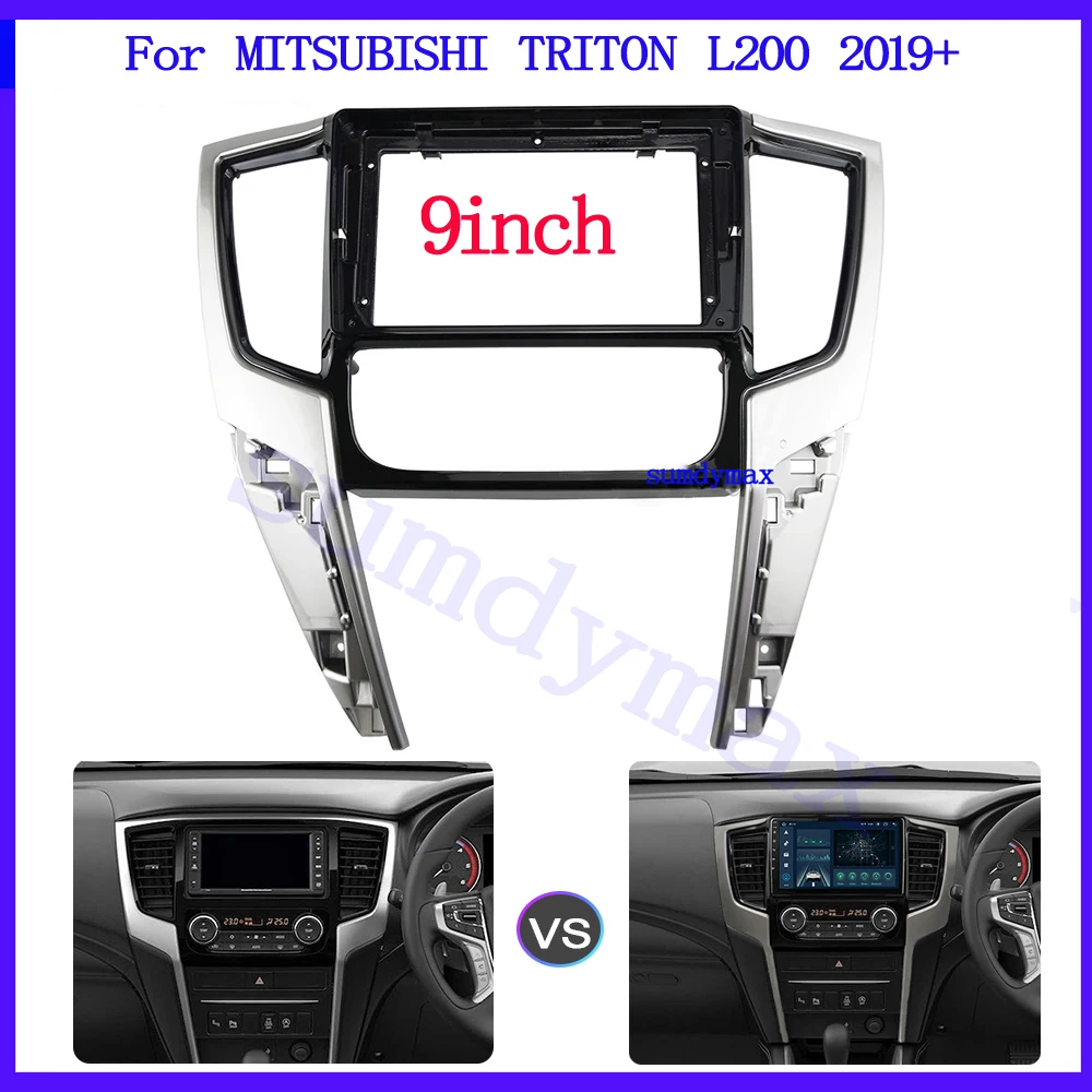 Rádio de carro interior para Mitsubishi Triton, 2 din, painel de 9 polegadas, kit de montagem em traço, quadro para Android, rádio, quadro, RHD, 2019, 2020, 2021