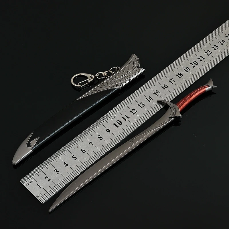 22 سنتيمتر Orcrist السيف نموذج الهوبيت Thorin Oakenshield LoTR الأجهزة الطرفية القرون الوسطى غير مقطوعة المعادن سيف ساموراي نموذج سلاسل المفاتيح اللعب