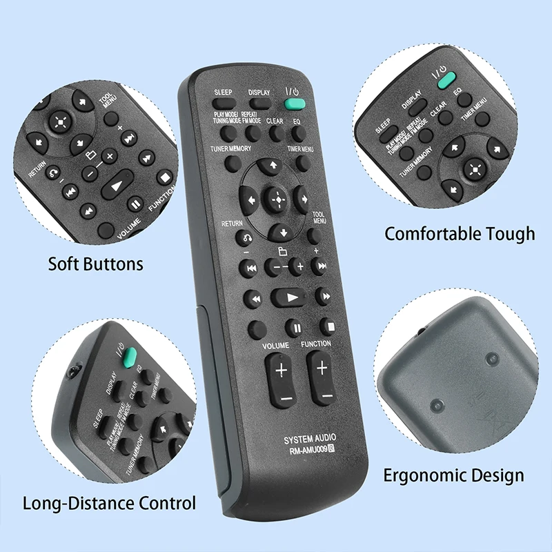 RM-AMU009 Remote Control For Sony Audio System CMT-BX20I CMT-CX4IP CMT-BX70DBI CMT-FX300I CMT-HX35R CMT-HX50BTR CMT-HX70BTR