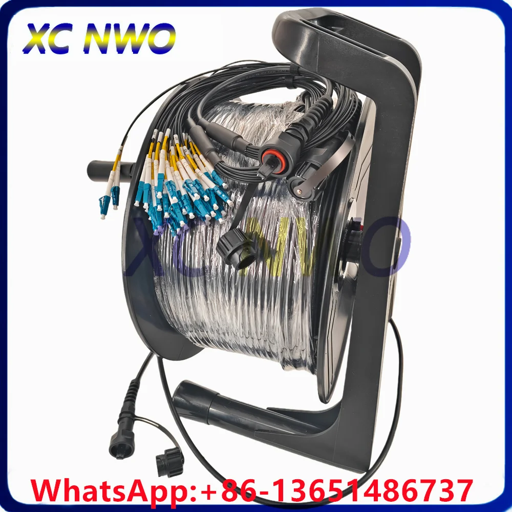 24C,7.0mm SM Mini TPU Armored Cable,ODVA-MPO Female to ODVA-MPO  Female Fiber Patch Cord Connector With PCD380 Reel-Polarity A