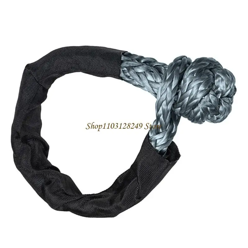 N5KD Universally Soft Shackle Synthetic Rope Heavy Duty 37400lbs Tow Shackle Strap with Protective Sleeve for SUV Truck