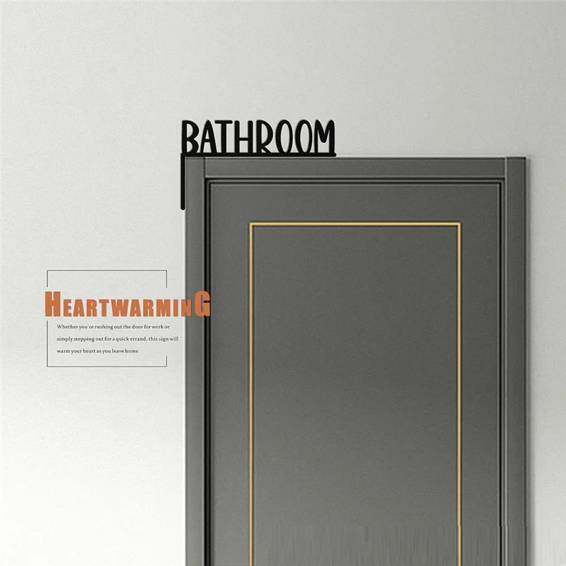 ABDE-Cute Door Topper,Over The Door Sign Wood Door Frame Corner Decorations,Door Frame Toppers With Black Letters Or Pattern