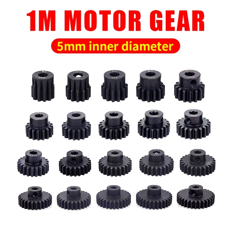 1 Piece Steel Metal Pinion Motor Gear M1 5Mm Black For 1/10 Rc Model Car Moto 12T