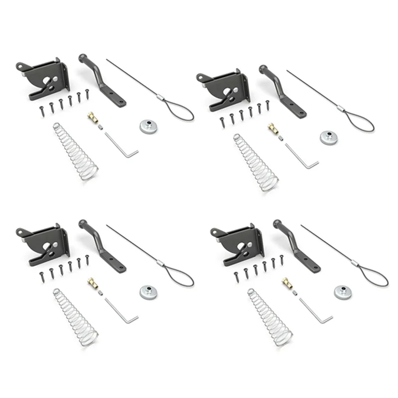 

RISE-4PCS Дверная защелка с пружинным съемником, дверной замок для забора, небольшой замок для забора с веревкой, подходит для легко устанавливаемых ворот