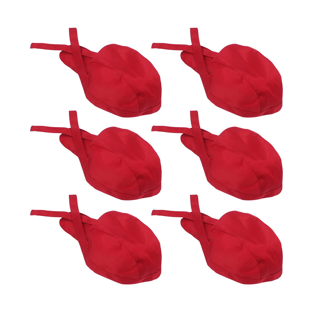 6 pçs chapéus de chef ajustável respirável cozinhar bonés confortável cozinha trabalho uniforme chapéu para restaurante café padaria