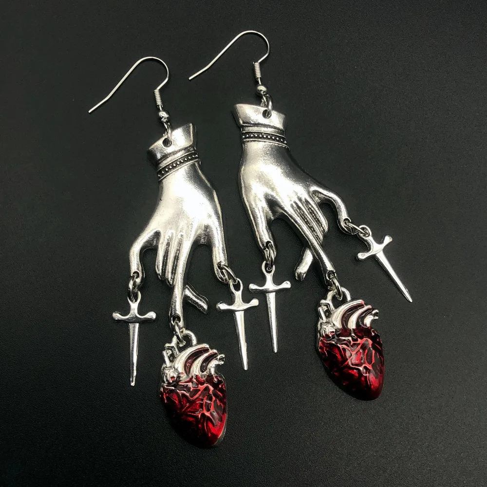 Creativity Bleeding Heart Earrings Red SeriesBlood Drop Witchcraft Gothic Vampire Ghost Witchcraft Jewelry Fashion Women Earring view 3