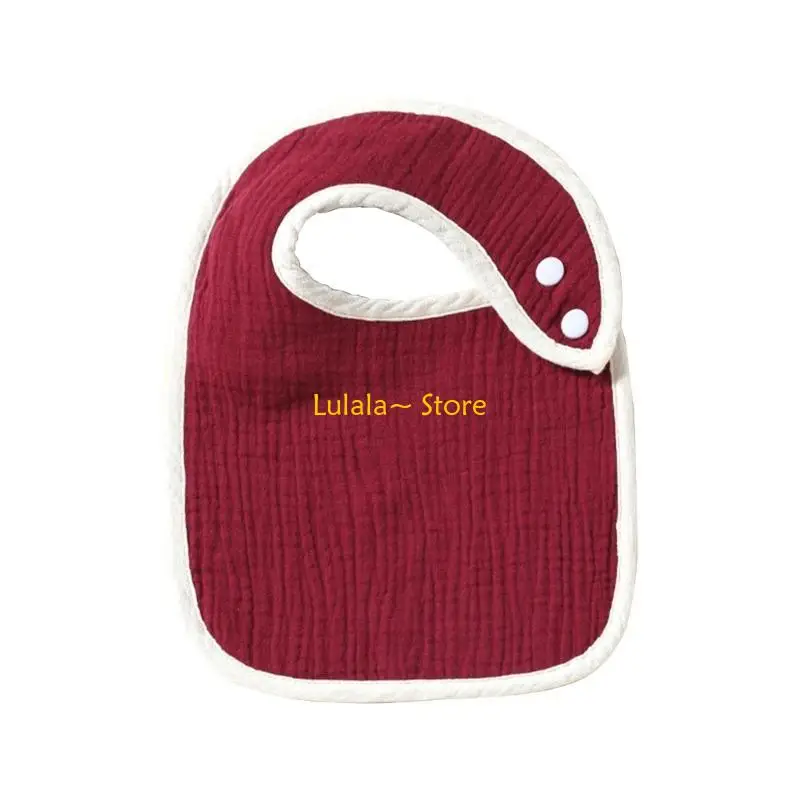 

Y4QA Newborn Baby Drool Bibs Infant Boys Girls Cotton Burp Cloths Unisex Solid Color