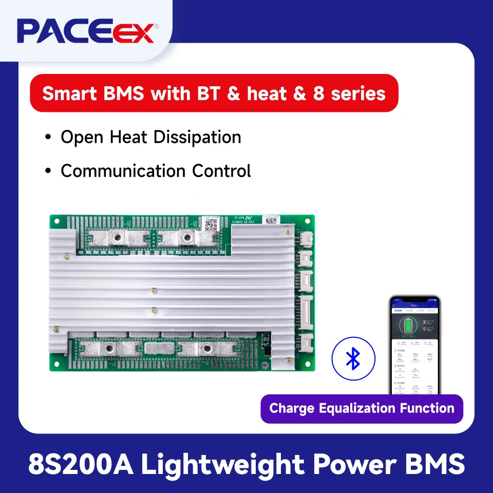 PACE 8S 200A BMS od przewodów do litowego BMS z komunikacją Bluetooth UART PACEex BMS