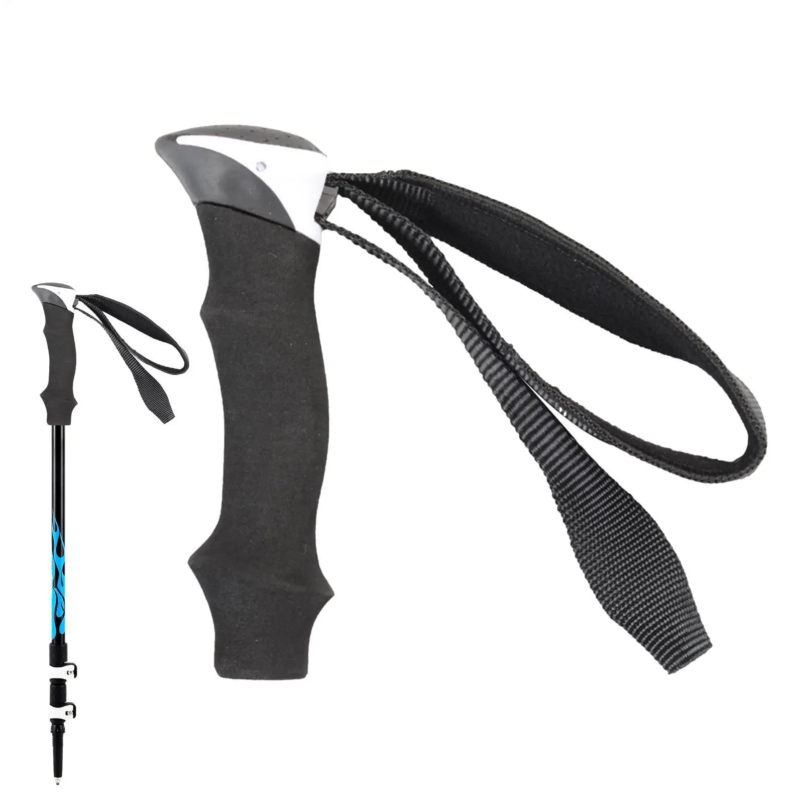 1pc Trekking Ski Pole Grip Handle Replacement with Strap Trekking Ski Pole Grip Accessory For Mountaineering Hiking