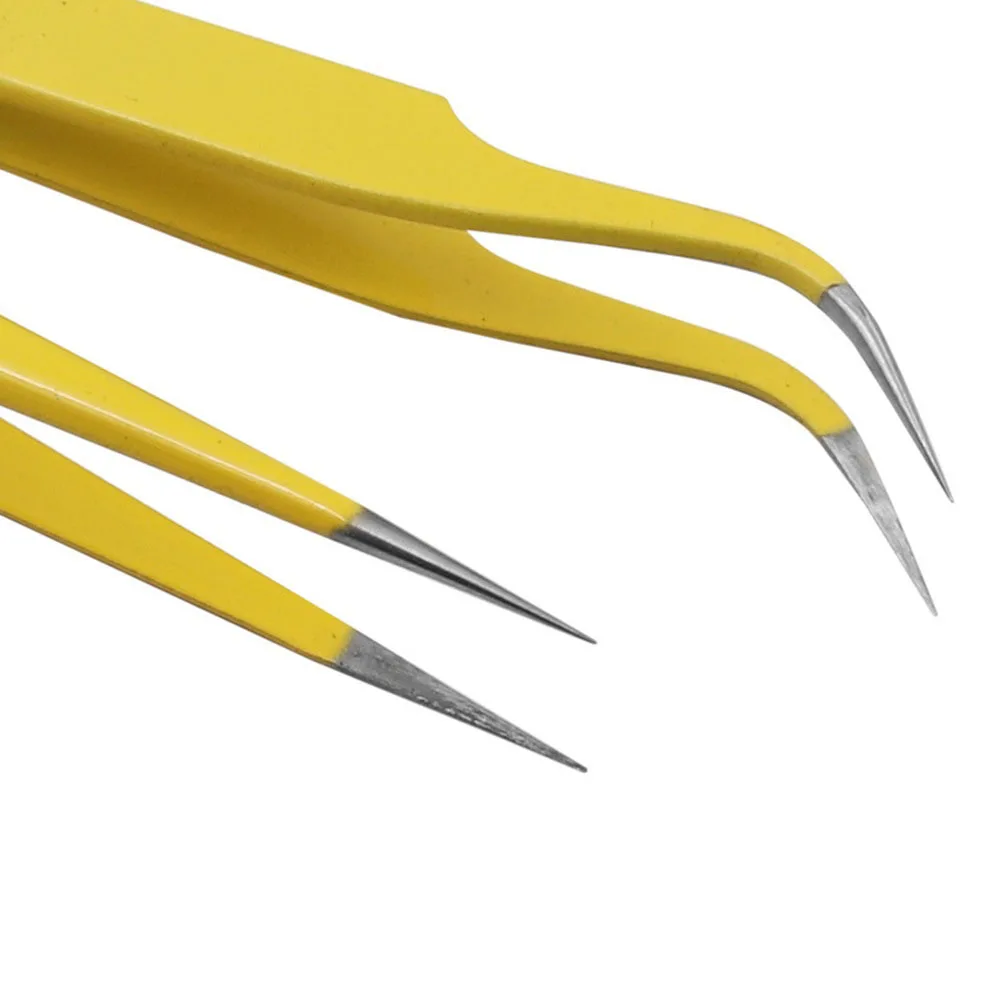 For Phone Repair Tweezers Easily Grip Good Texture Precision Parts Maintenance Yellow Widely Applicable Affordable