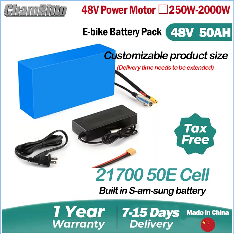 

Аккумулятор для электровелосипеда 48В Bafang 500W 1000W 1500W 2000W, литиевая батарея 20Ач 25Ач 30Ач 40Ач 50Ач 21700