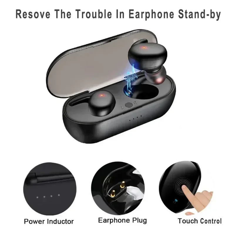 Y30 TWS Bluetooth 5.0 Wireless Stereo Earphones Earbuds In-ear Noise Reduction Waterproof Headphones With Charging Case