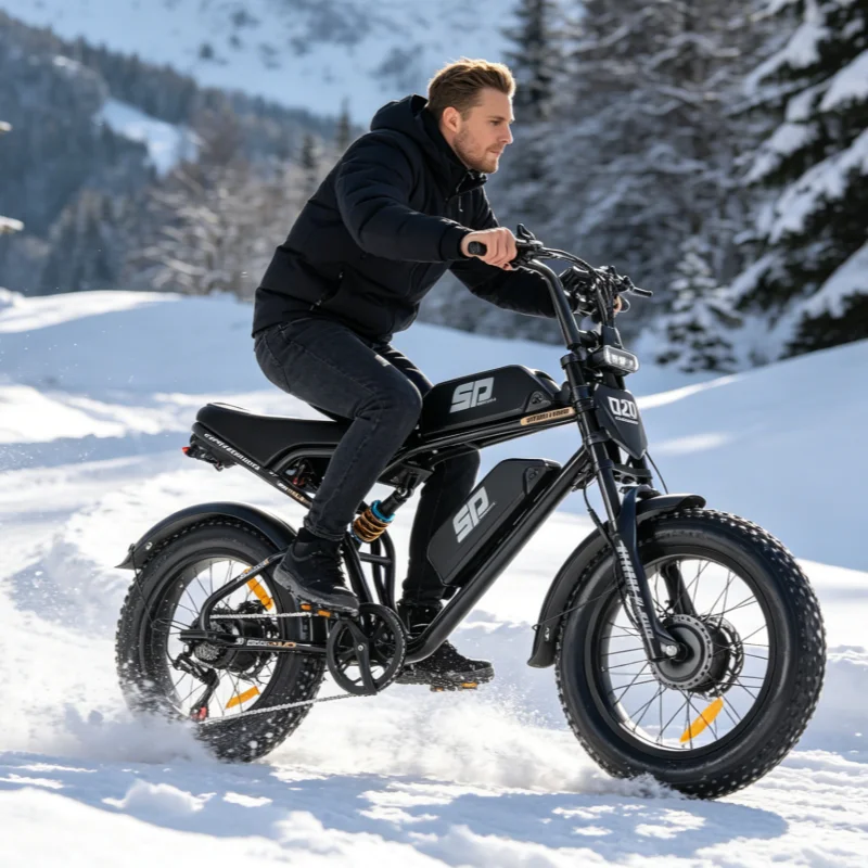 Elektrofahrrad mit Doppelmotor, CEAYA Q20MAX E-Bike 48V 20AH*2 Elektrofahrrad mit Doppelbatterie, 20*4.0 Fat Tire E-Bike, Ölbremsen, Elektrisches Mountainbike, Reichweite 100km+