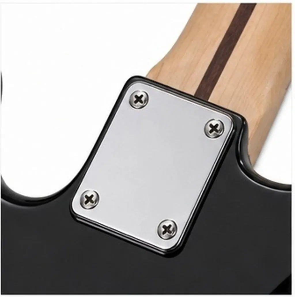 Black Guitar Neck Plate Metal Plated Plastic Back Plate 67x54mm Protector for Neck Joint 51x38mm Hole