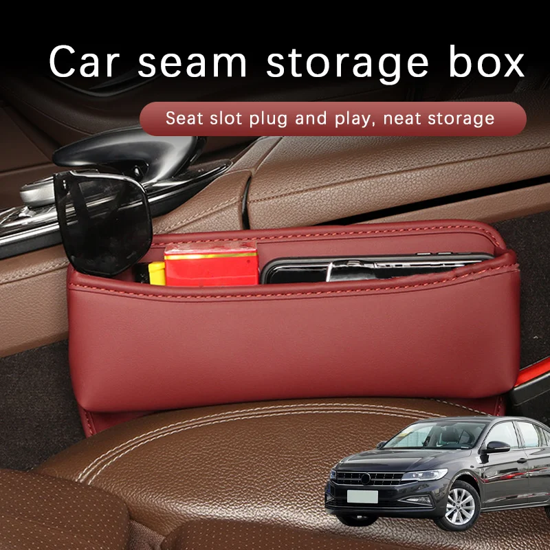 

Car Seat Gap Storage Box Driver Front Auto Seat Gap Filler Organizer Wallet Keys Card Storage Box For Volkswagen Bora