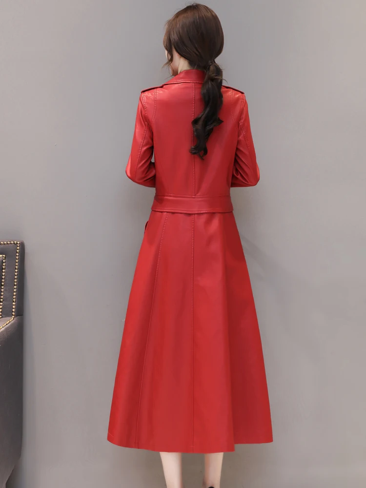 Nuovo Cappotto Antivento in Vera Pelle di Pecora da Donna Sle Haifeng, Versione Coreana Slim Fit a Mezza Lunghezza, per Primavera e Autunno