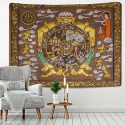 Tibetan Buddha Thangga Tapestry Buddhist Art Home Wall Hanging Devil Reincarnation Pattern Home Decoration