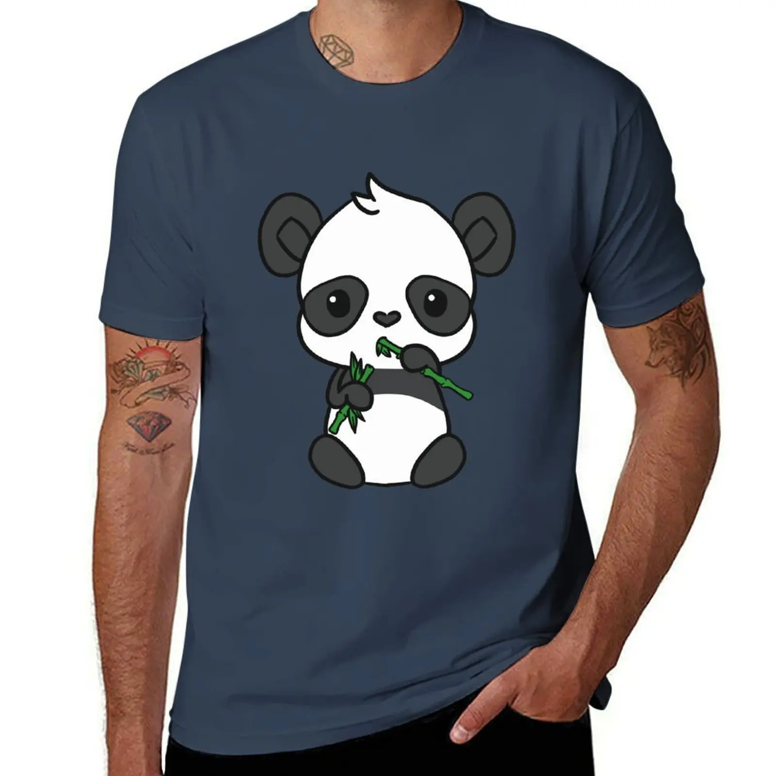 

Snacking Panda T-Shirt printed t shirts for man men t shirt cotton 100% T-Shirt