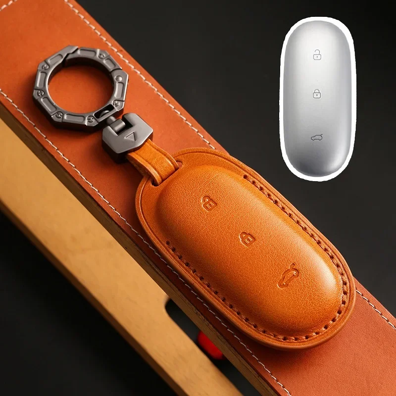 

1pc Leather Car Key Fob Case Cover For Leading Ideal One Li Auto L9 For Li Lixiang L7 L8 2022 2023 With Keychain Accessories