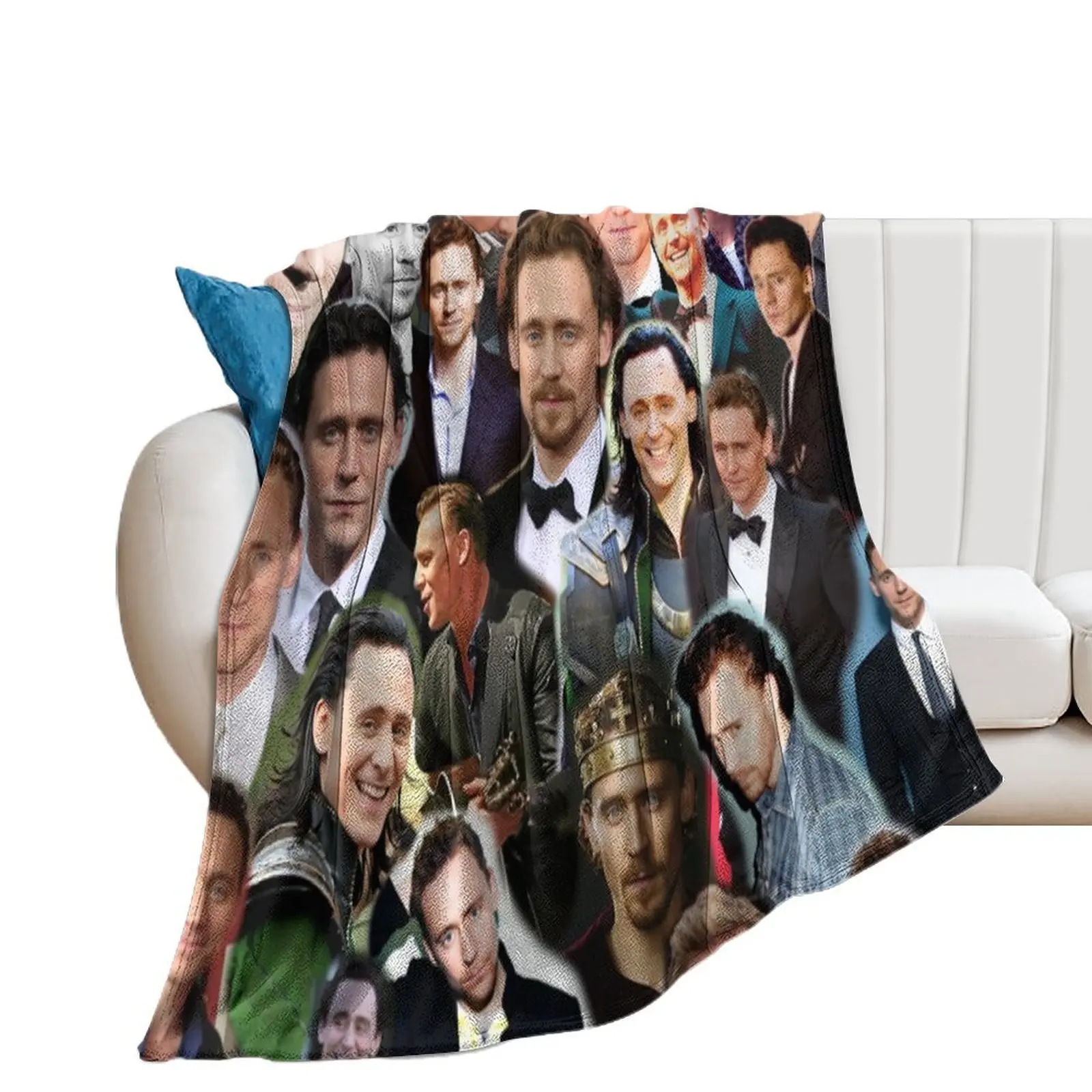 

Tom Hiddleston Photo Collage Throw Blanket Weighted decorative Plush Blankets