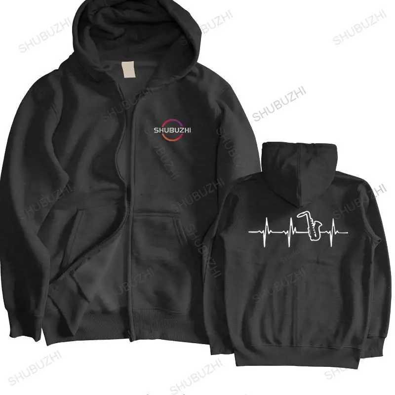 

Saxophone Heartbeat hoodie Homme Cotton Jazz Sax Lover pullover Saxophonist Gift Top Funny hoody Merch Clothing euro size