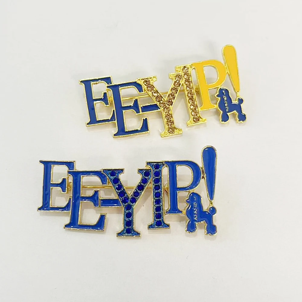 سيجما جاما رو غرامة الأصفر والأزرق نادي نسائي يوناني جودة عالية EE-YIP رسالة 1922 القلطي سيدة دبابيس الملابس والمجوهرات #3