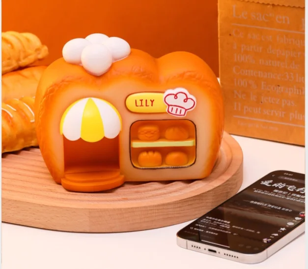 Unique Bread house  bluetooth audio desktop atmosphere night light mini  speaker creative boys and girls birthday gift