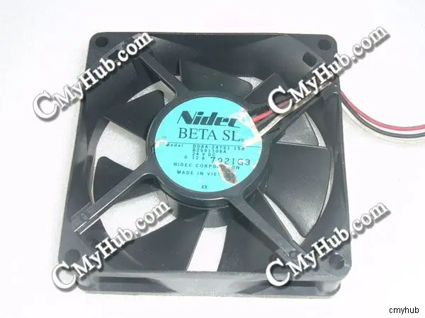 Для NIDEC D08A-24TS1 15B B 2591106 A DC24V 0.12A 8025 8CM 80mm 80X80X25mm 3-контактный охлаждающий вентилятор