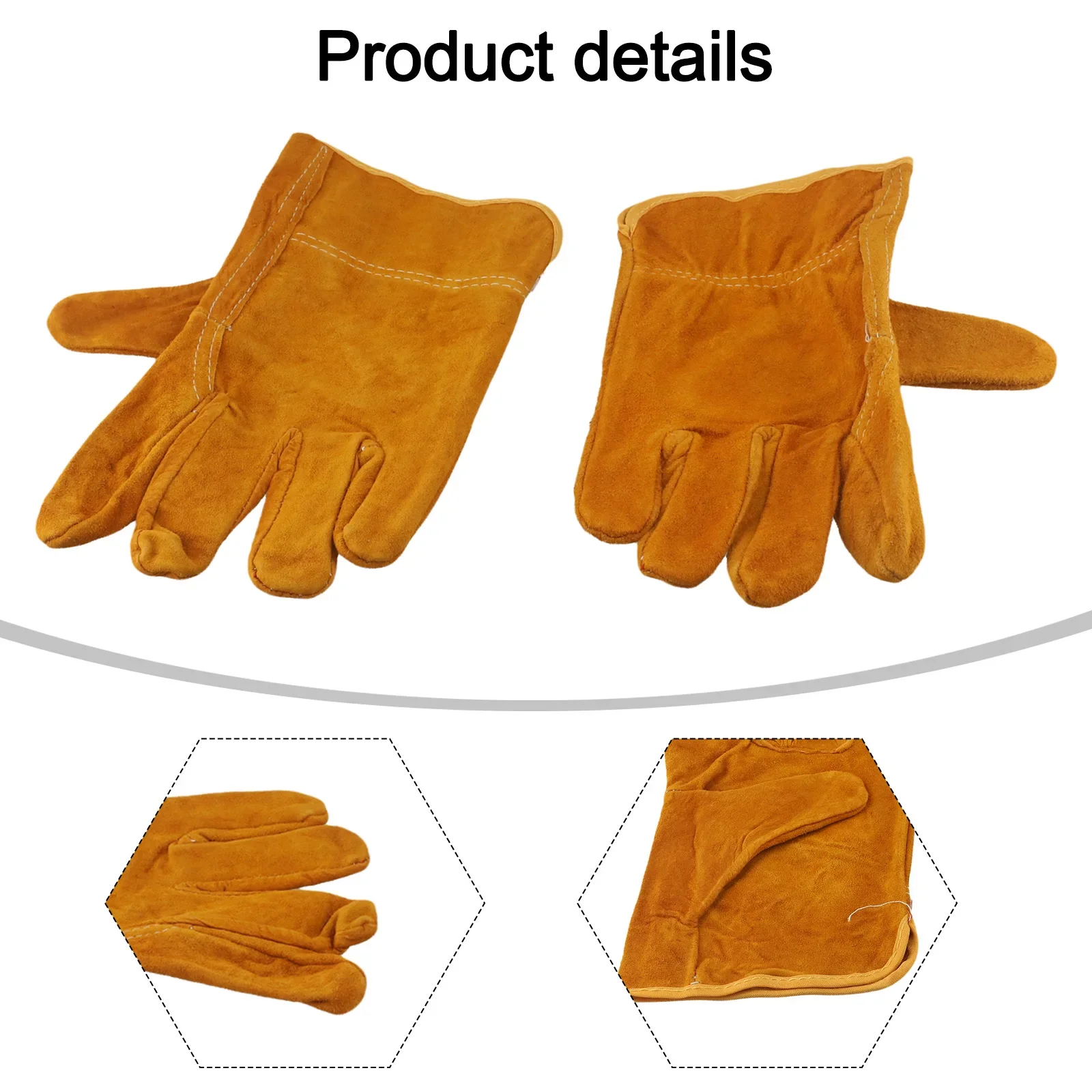 Cowhide Flame-retardant Welding Work Gloves Heat-proof Metal Welding Protector Welding Gloves Heat/Fire Resistant Gloves