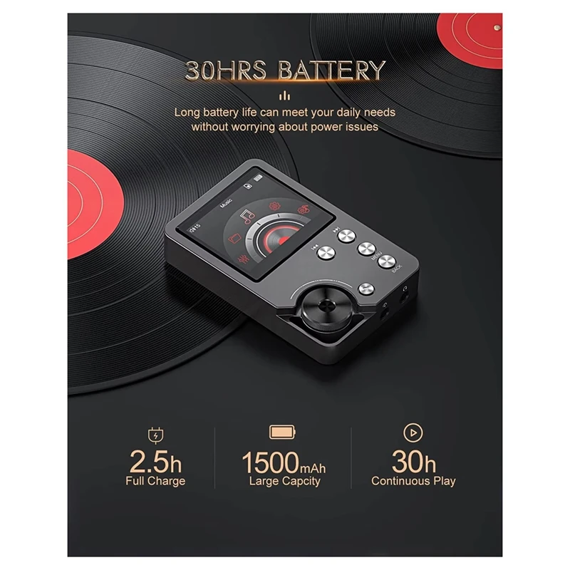

MP3-плеер MP3-плеер, портативный Hi-Fi цифровой аудиоплеер высокой четкости без потерь DSD с картой памяти 64 ГБ