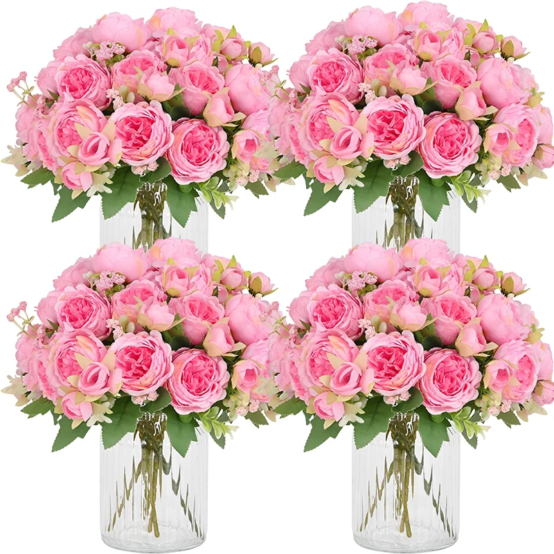 

8 Packs Artificial Peonies Flowers Silk Peonies Flowers Fake Peonies Bouquet for Centerpiece Table Wedding Party Home Decor