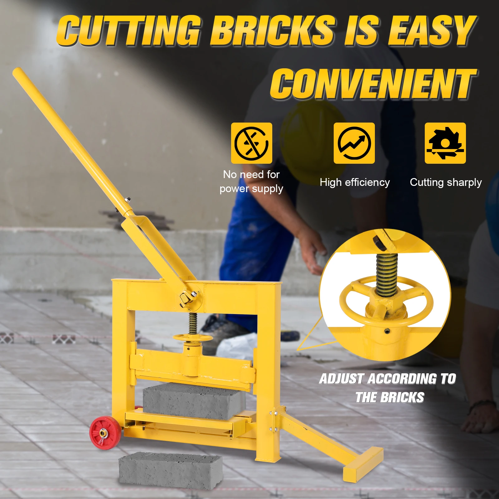Manual Brick Cutting Machine Small Portable Wheel Brick Cutter Paving Tool Landscaping Stone Brick Cutter Tool
