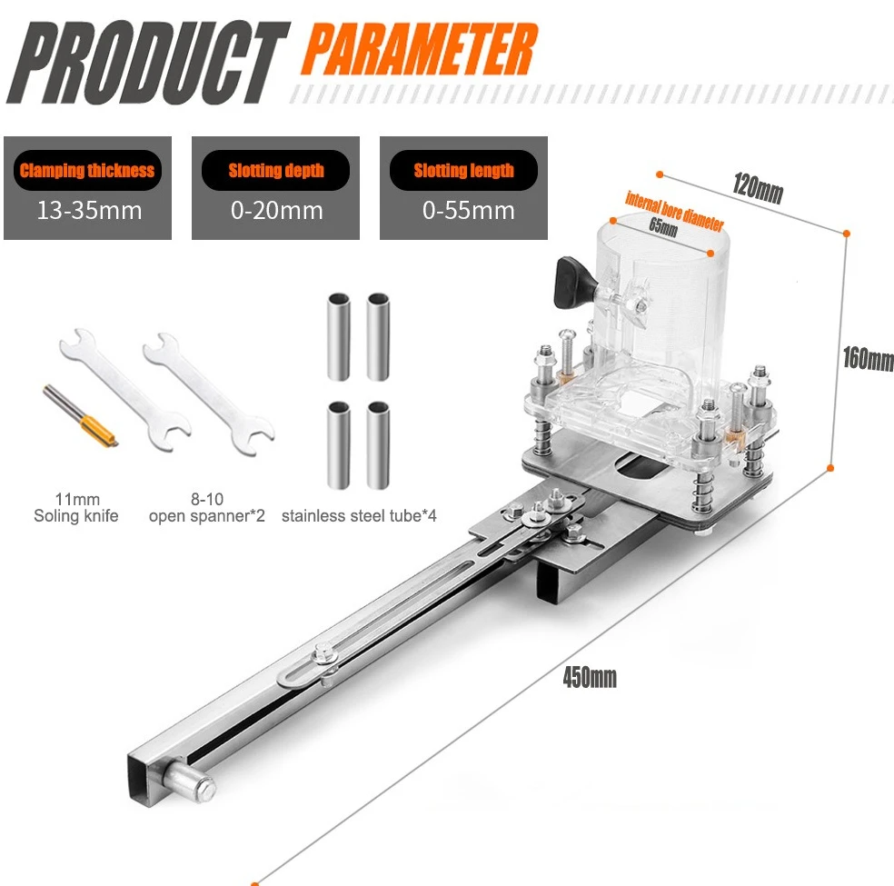 

2 in 1 Doweling Jig&Hinge Hole Opener Kit,Invisible Connector Slotter,Woodworking Fastener Tool for Cabinet DoorDIYMold Trimming