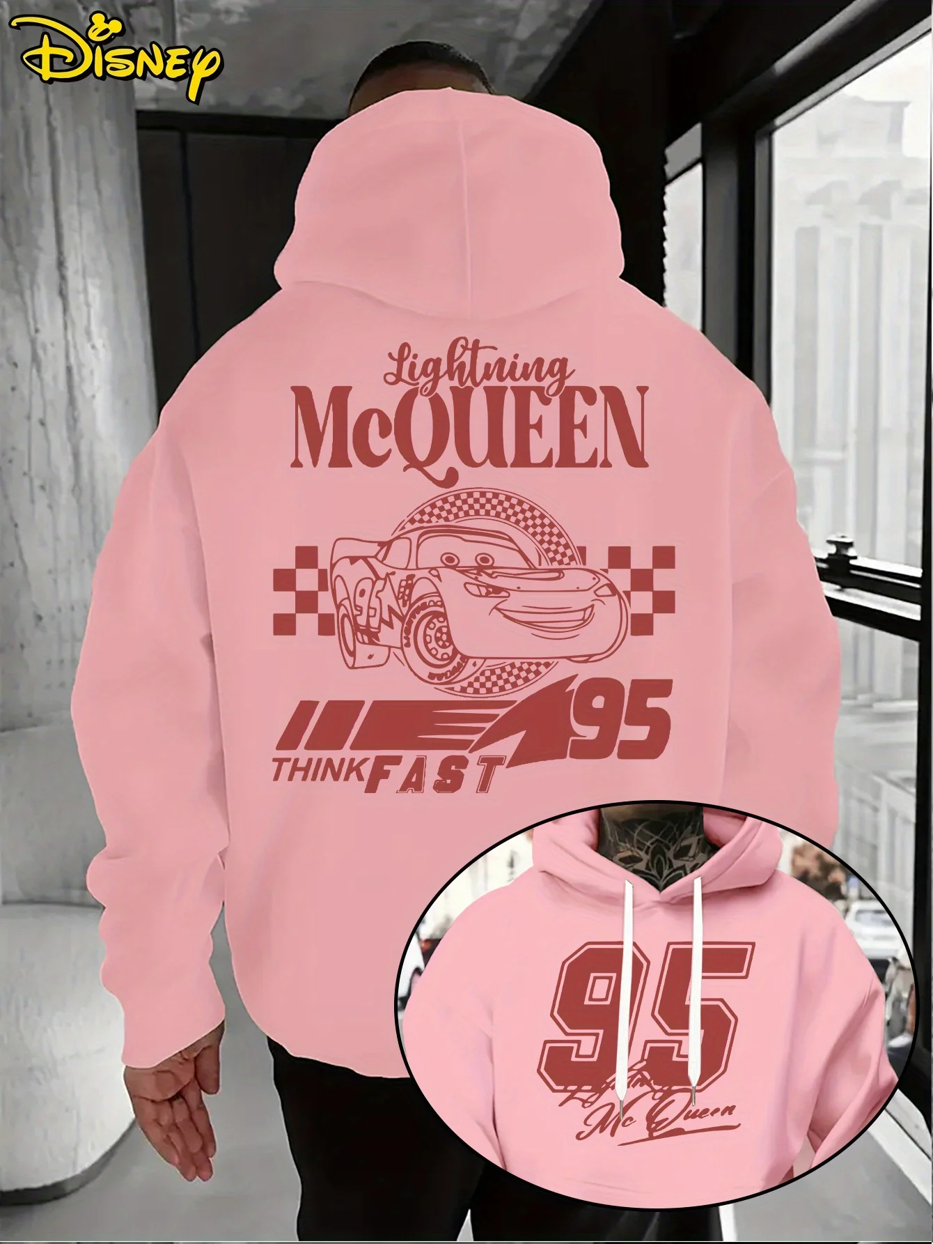 ديزني سيارات البرق ماكوين الرجال هوديي الخريف الشتاء عارضة للجنسين البلوز البلوز رياضية الملابس هودي المتضخم #6
